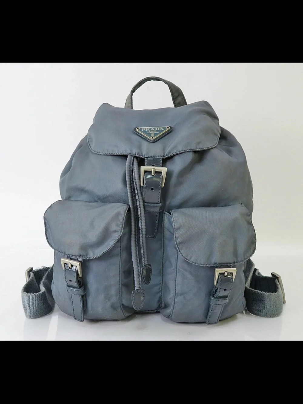Prada Nylon Backpack in Slate Gray